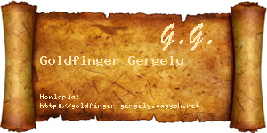 Goldfinger Gergely névjegykártya